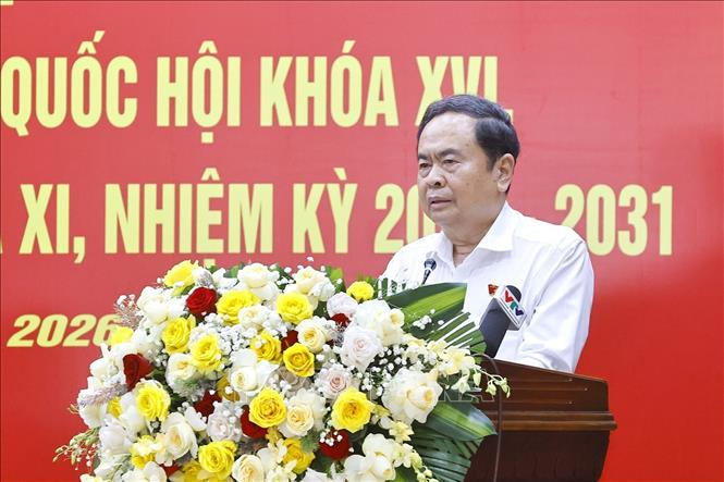 Chủ tịch Quốc hội Trần Thanh Mẫn dự Hội nghị tiếp xúc cử tri Thành phố Hồ Chí Minh