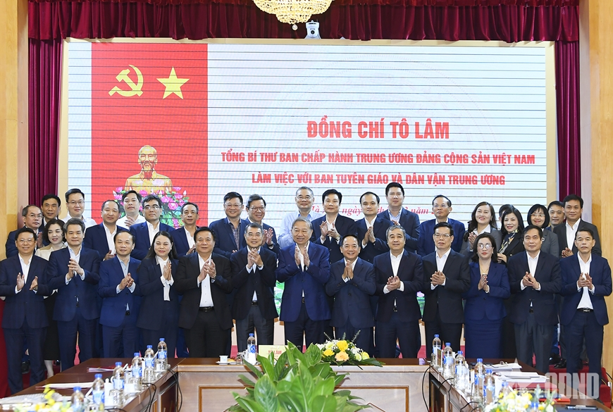 Tổng Bí thư Tô Lâm làm việc với Ban Tuyên giáo và Dân vận Trung ương