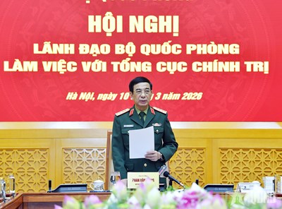 Gallery - 	Lãnh đạo Bộ Quốc phòng làm việc với Tổng cục Chính trị