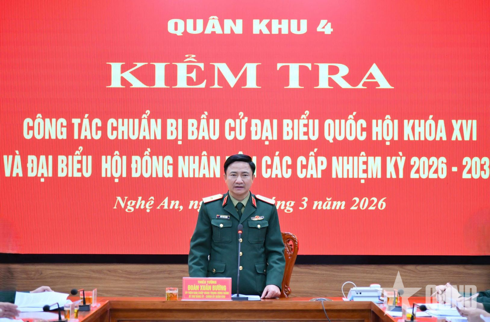 Thiếu tướng Đoàn Xuân Bường kiểm tra công tác chuẩn bị bầu cử và sẵn sàng chiến đấu tại Sư đoàn 324
