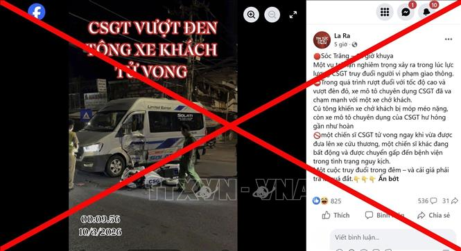 Công an TP Cần Thơ bác tin xe cảnh sát giao thông rượt đuổi gây tai nạn