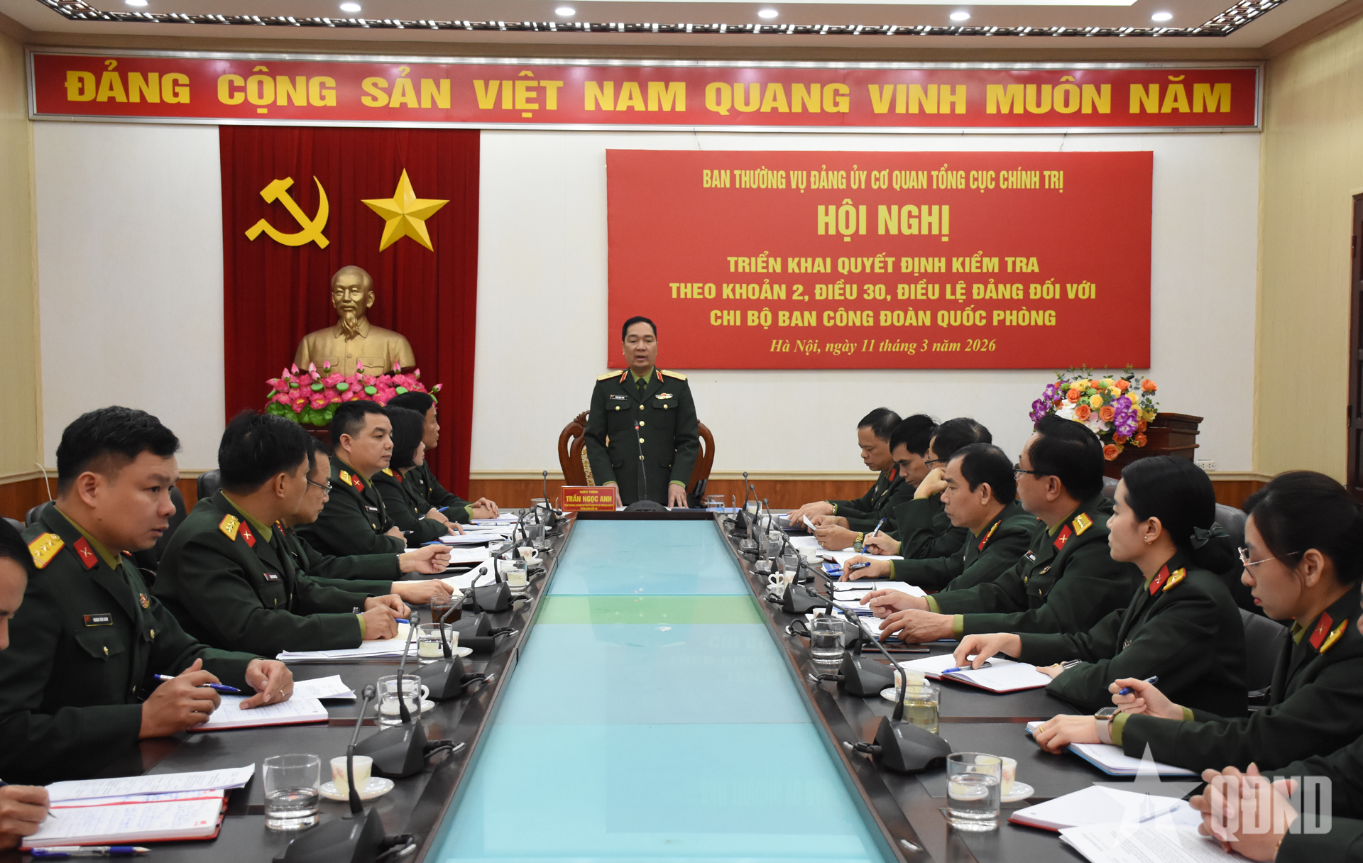 Ban Thường vụ Đảng ủy Cơ quan Tổng cục Chính trị triển khai quyết định kiểm tra đối với Chi bộ Ban Công đoàn Quốc phòng