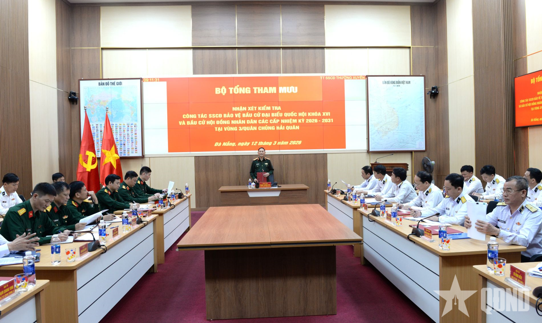 Thượng tướng Phạm Trường Sơn kiểm tra sẵn sàng chiến đấu bảo vệ bầu cử tại Vùng 3 Hải quân