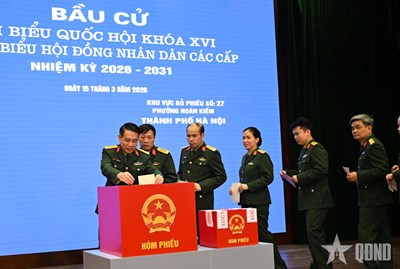 Gallery - 	Cử tri Cơ quan Tổng cục Chính trị phấn khởi thực hiện quyền công dân