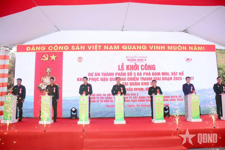 Bộ tư lệnh Quân khu 3 và Binh đoàn 12: Khởi công dự án thành phần số 3 rà phá bom mìn, vật nổ tại tỉnh Quảng Ninh