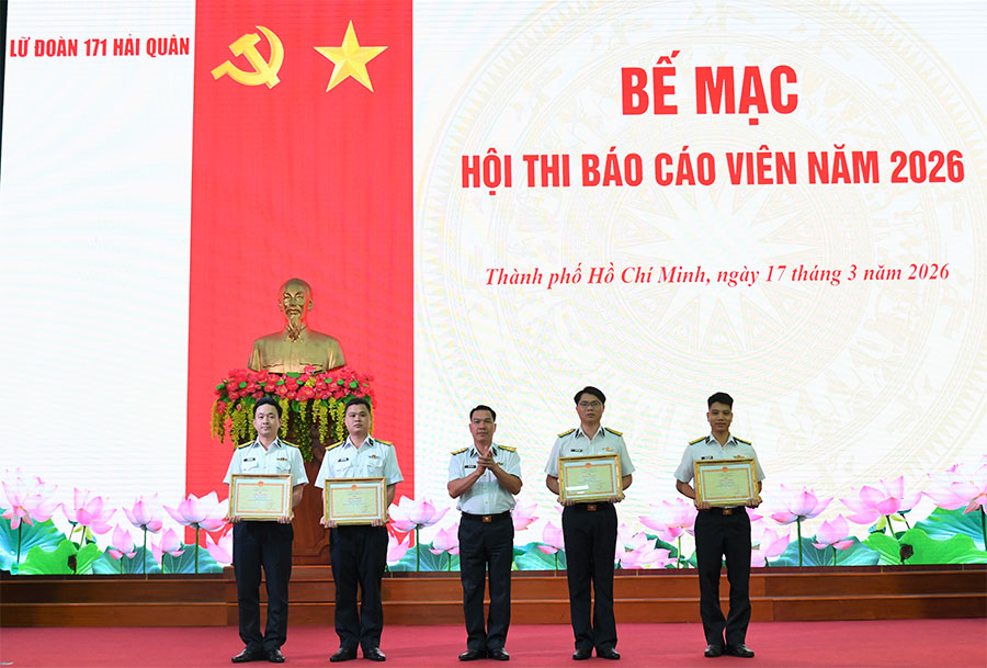 Lữ đoàn 171 bế mạc hội thi báo cáo viên năm 2026