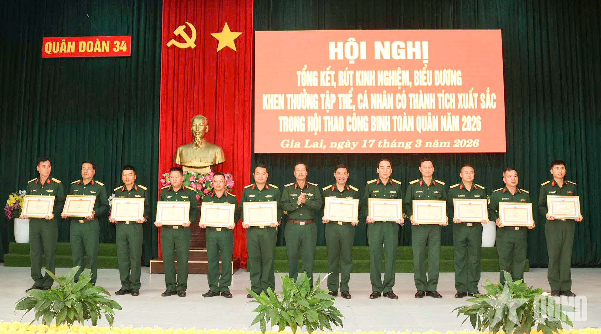 Quân đoàn 34: Khen thưởng 25 tập thể, cá nhân tham gia Hội thao Công binh toàn quân năm 2026