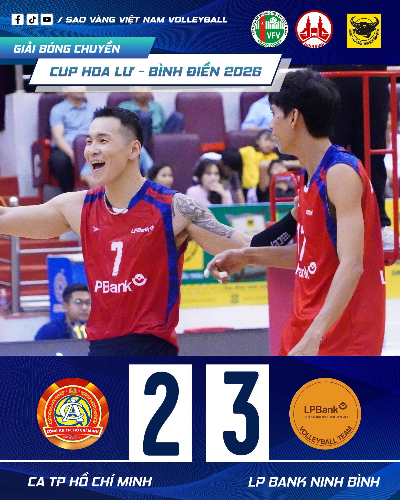 Xác định 2 trận chung kết bóng chuyền Cúp Hoa Lư - Bình Điền

