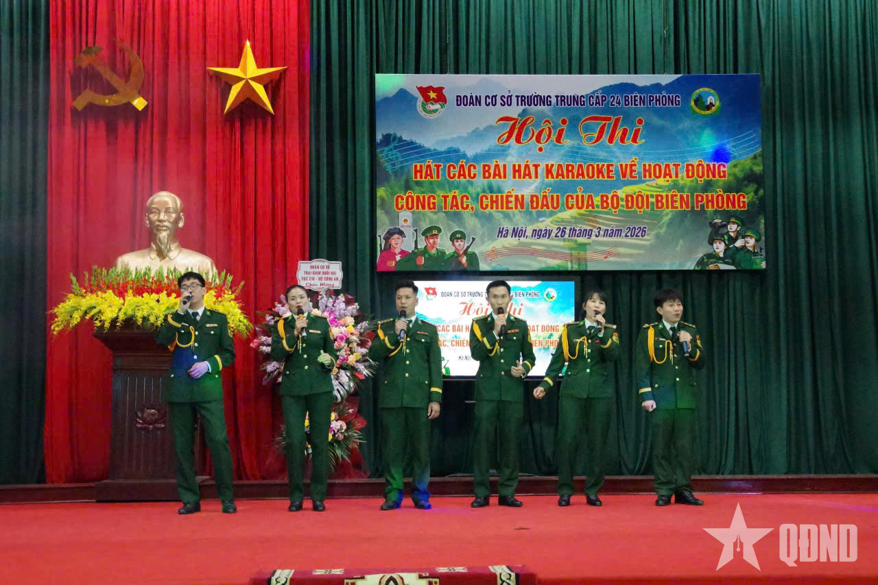 Trường Trung cấp 24 Biên phòng tổ chức hội thi văn nghệ