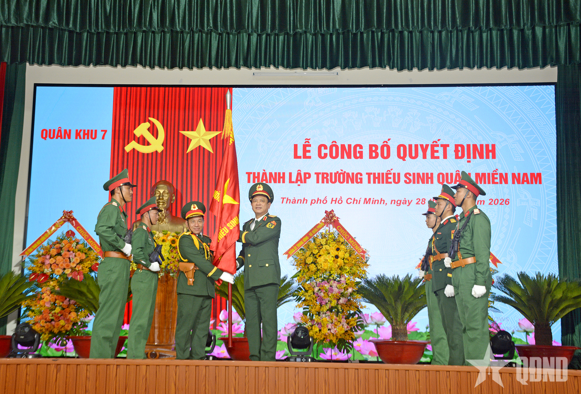 Thượng tướng Nguyễn Trường Thắng dự Lễ công bố quyết định thành lập Trường Thiếu sinh quân miền Nam.