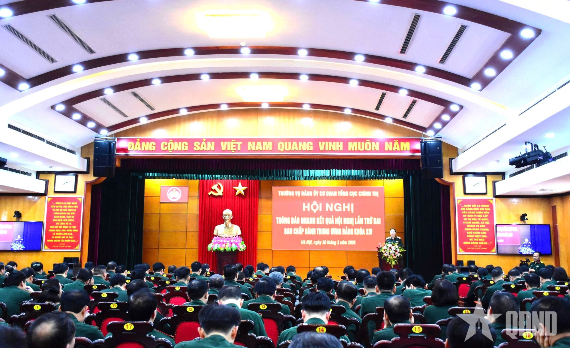 Thường vụ Đảng ủy Cơ quan Tổng cục Chính trị thông báo nhanh kết quả Hội nghị lần thứ hai Ban Chấp hành Trung ương Đảng khóa XIV