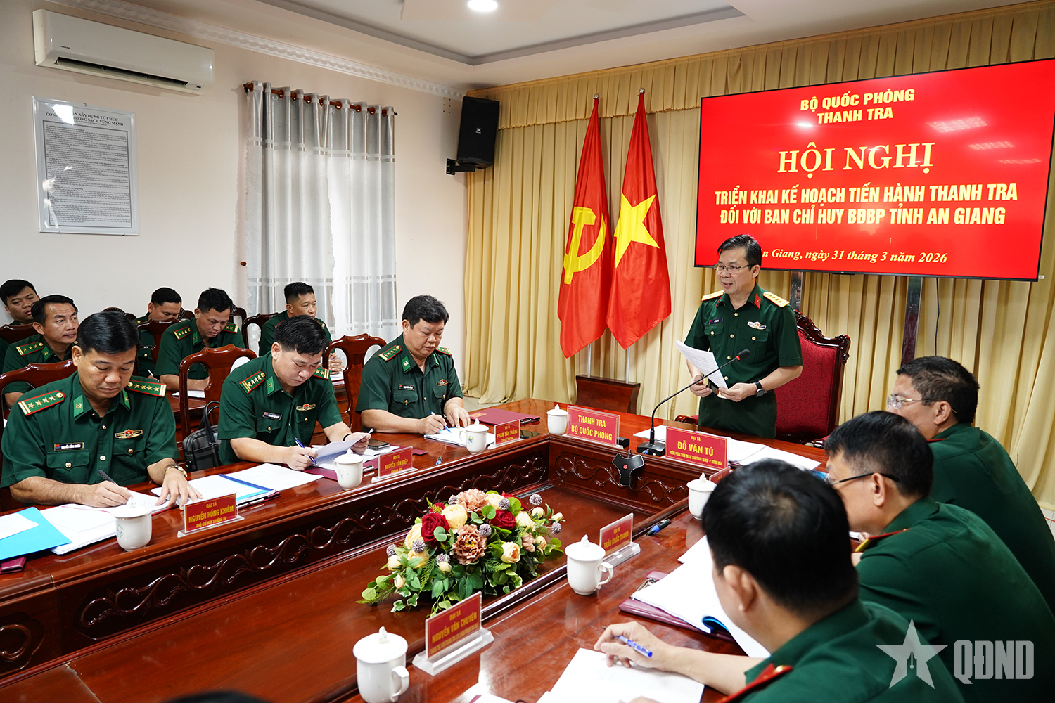 Thanh tra Bộ Quốc phòng làm việc với Bộ đội Biên phòng An Giang