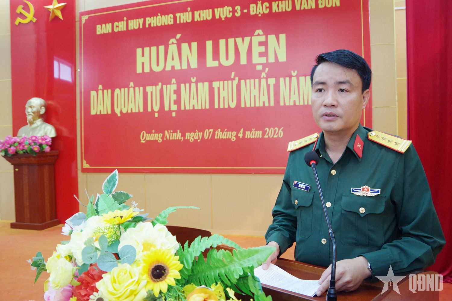 Ban Chỉ huy Phòng thủ khu vực 3 - Đặc khu Vân Đồn khai mạc huấn luyện dân quân tự vệ năm thứ nhất năm 2026