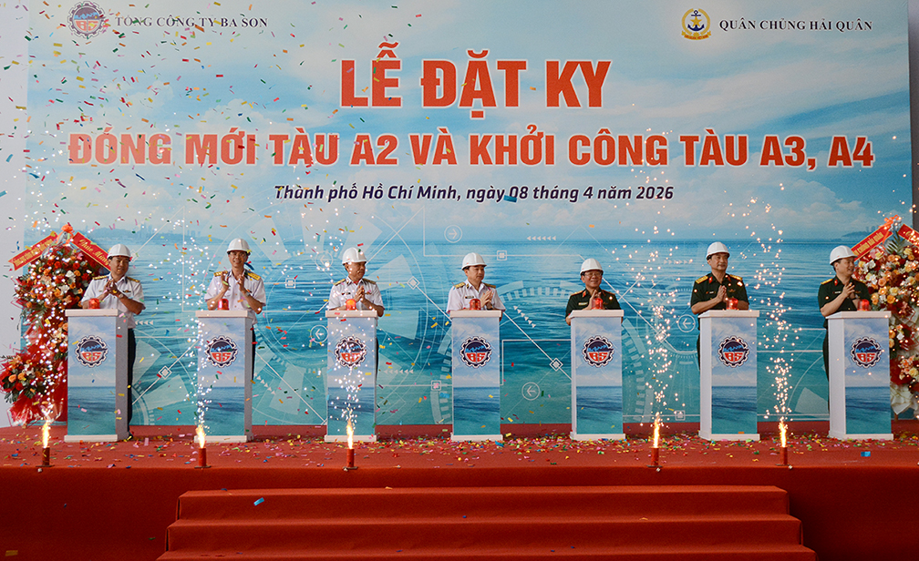 Đặt ky đóng mới và khởi công tàu quân sự cho Quân chủng Hải quân

