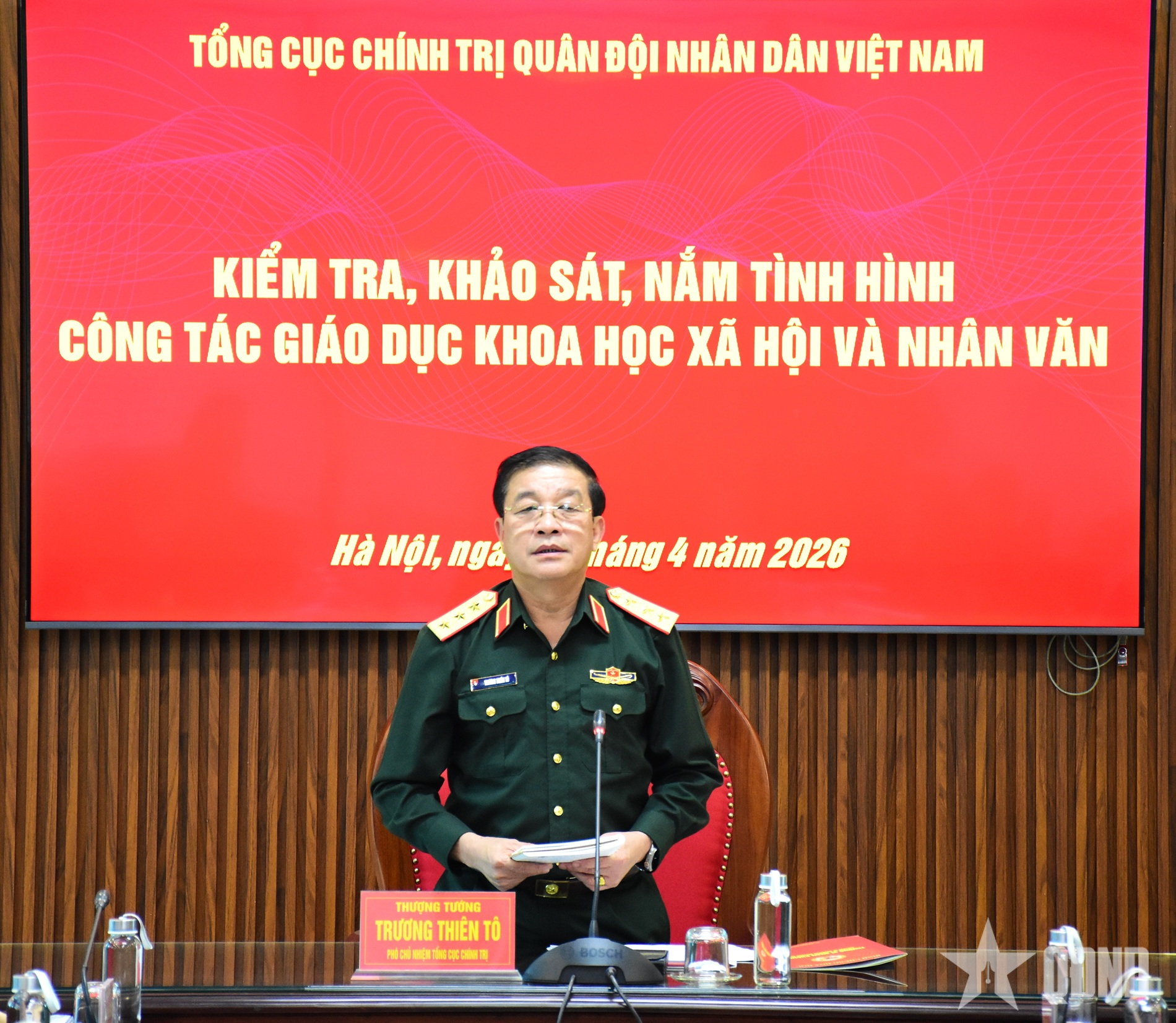 Thượng tướng Trương Thiên Tô kiểm tra, nắm tình hình tại Học viện Khoa học Quân sự và Trường Sĩ quan Phòng hóa