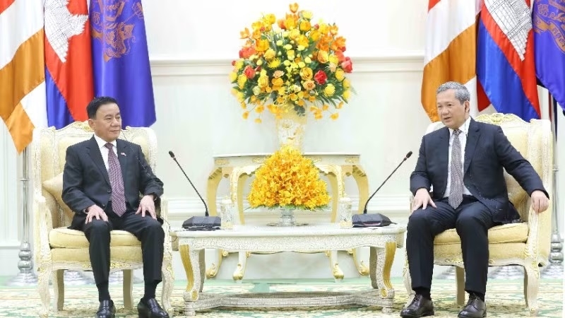 Thường trực Ban B&iacute; thư Trần Cẩm T&uacute; hội kiến Thủ tướng Campuchia Hun Manet