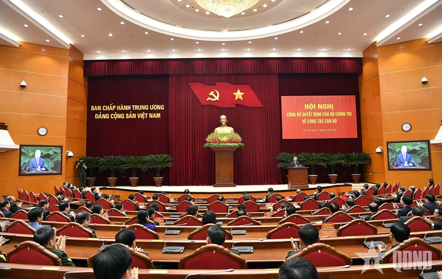 Tổng B&iacute; thư, Chủ tịch nước T&ocirc; L&acirc;m chủ tr&igrave; Hội nghị c&ocirc;ng bố Quyết định của Bộ Ch&iacute;nh trị về c&ocirc;ng t&aacute;c c&aacute;n bộ