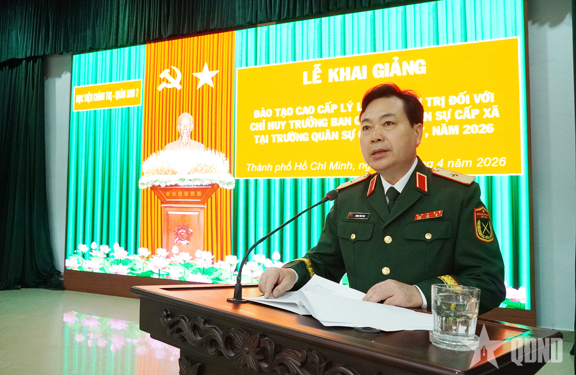 Học viện Chính trị khai giảng đào tạo cao cấp lý luận chính trị đối với chỉ huy trưởng Ban CHQS cấp xã tại Quân khu 7