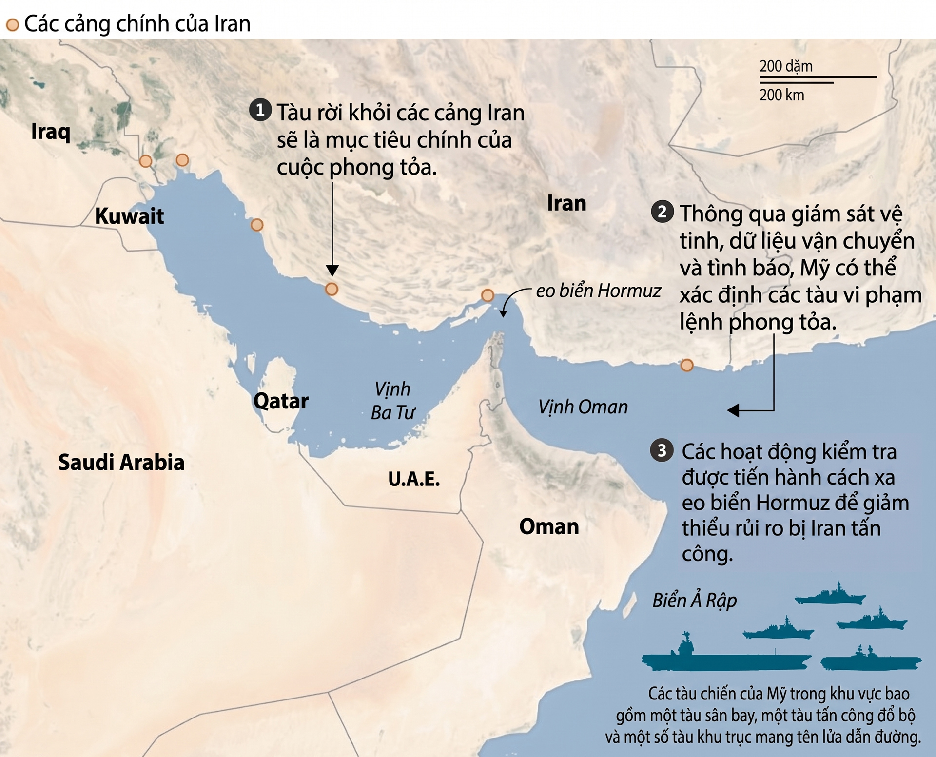 Mỹ bố trí lực lượng phong tỏa eo biển Hormuz như thế nào?