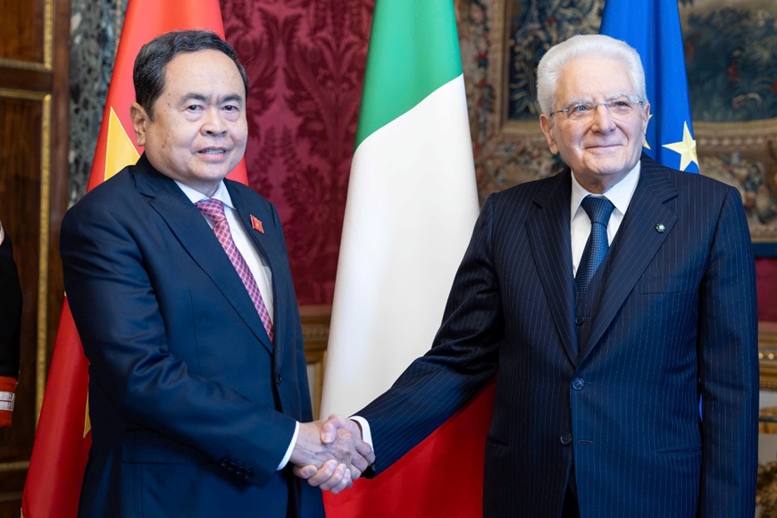 Chủ tịch Quốc hội Trần Thanh Mẫn hội kiến Tổng thống Italy Sergio Mattarella