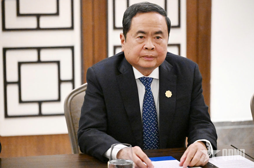 Chủ tịch Quốc hội Trần Thanh Mẫn gặp Chủ tịch Hạ viện Kazakhstan Yerlan Koshanov