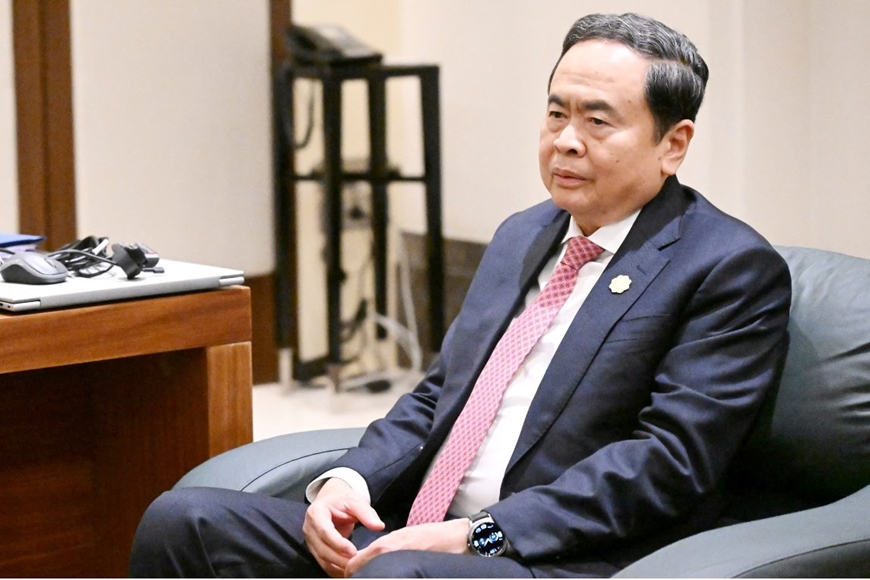 Đại hội đồng IPU-152: Chủ tịch Quốc hội Trần Thanh Mẫn gặp Tổng Thư k&yacute; IPU Martin Chungong