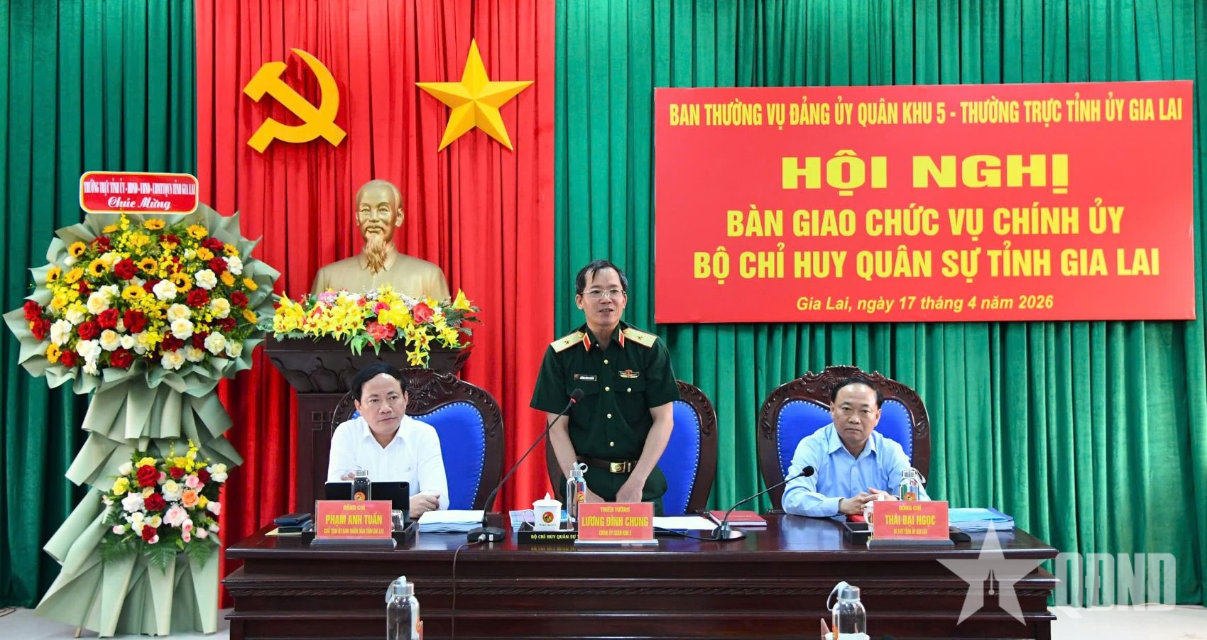 Quân khu 5: Bàn giao chức vụ Chính ủy Bộ CHQS tỉnh Gia Lai