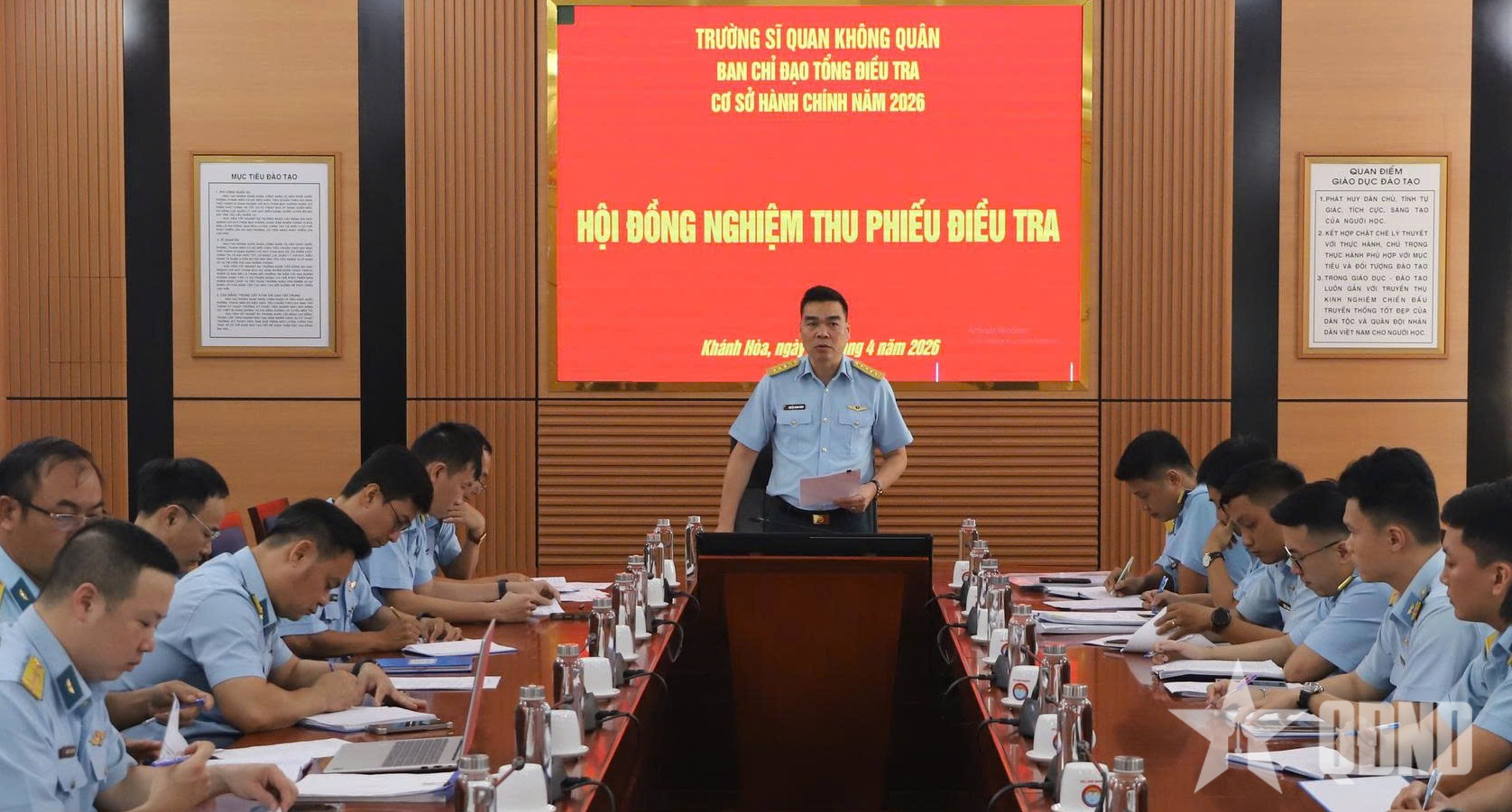 Trường Sĩ quan Không quân nghiệm thu phiếu điều tra cơ sở hành chính năm 2026