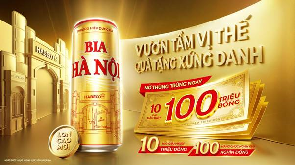Vươn tầm vị thế - quà tặng xứng danh: Mở thùng Bia Hà Nội Sleek mới, săn quà lớn tới 100 triệu đồng