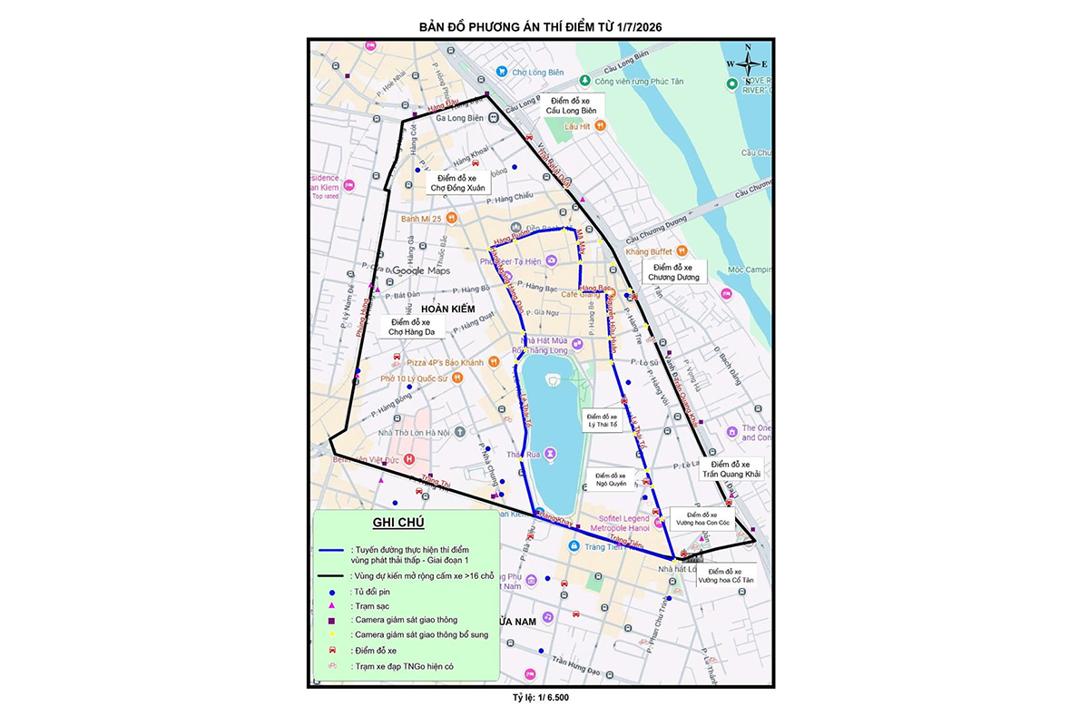 Hà Nội thí điểm cấm xe máy xăng, dầu theo giờ tại 11 tuyến phố, phường Hoàn Kiếm từ ngày 1-7