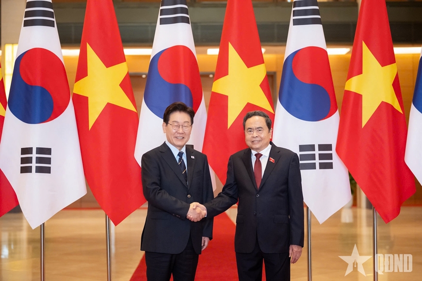 Chủ tịch Quốc hội Trần Thanh Mẫn hội kiến Tổng thống H&agrave;n Quốc Lee Jae Myung