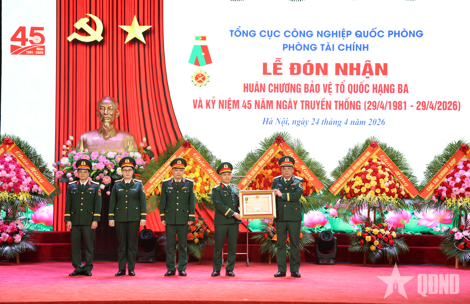 Phòng Tài chính Tổng cục Công nghiệp Quốc phòng đón nhận Huân chương Bảo vệ Tổ quốc hạng Ba