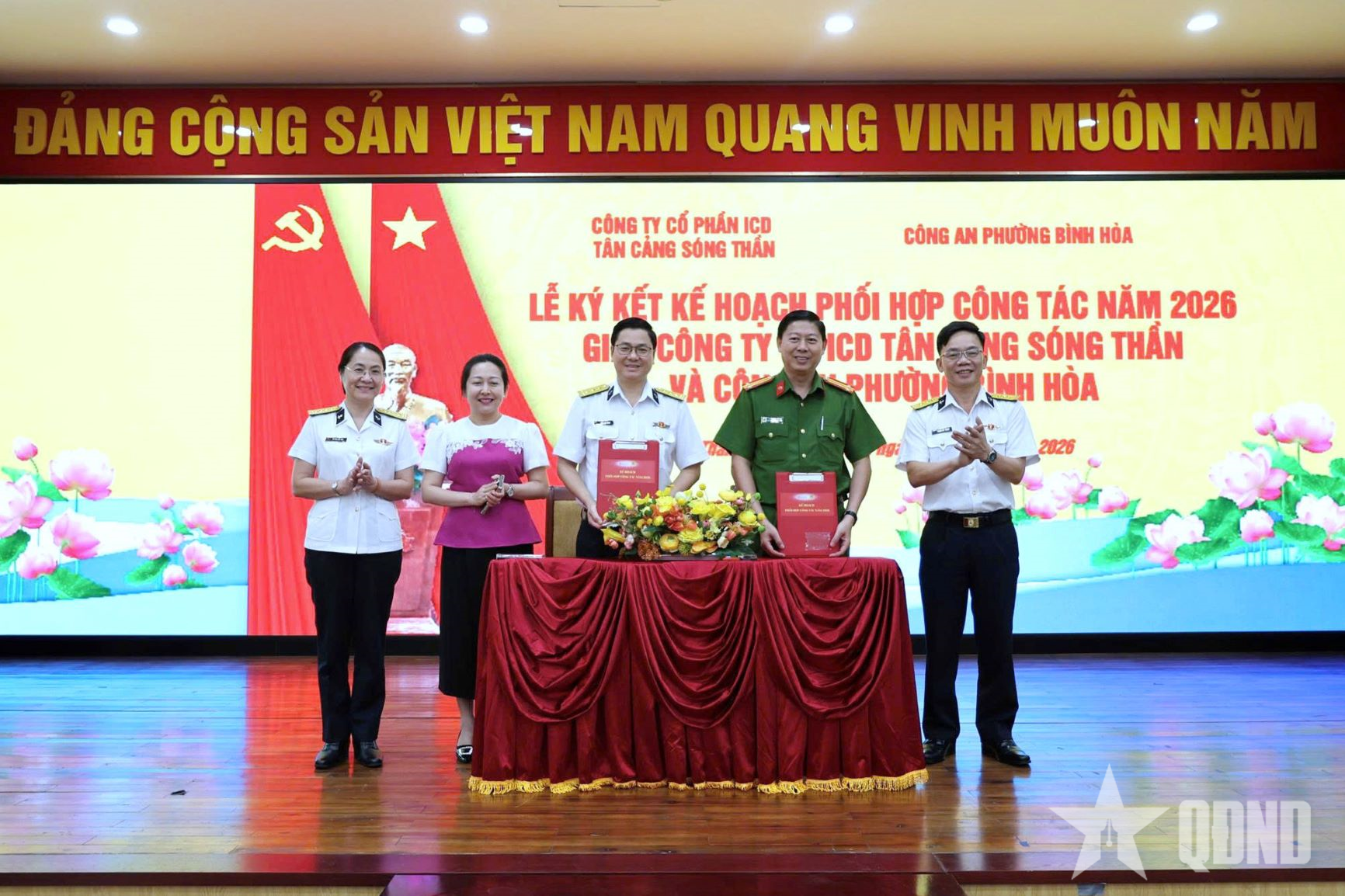 ICD Tân Cảng Sóng Thần ký kết phối hợp với Công an phường Bình Hòa