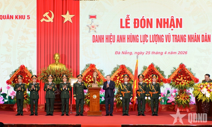 Tổng Bí thư, Chủ tịch nước Tô Lâm dự Lễ đón nhận danh hiệu Anh hùng Lực lượng vũ trang nhân dân của Quân khu 5