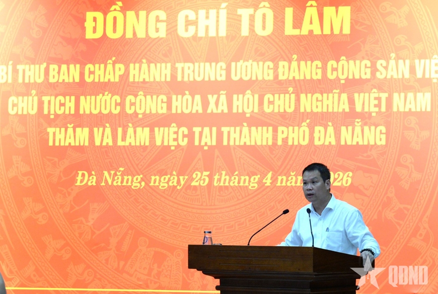 Tổng B&iacute; thư, Chủ tịch nước T&ocirc; L&acirc;m l&agrave;m việc với Ban Thường vụ Th&agrave;nh ủy Đ&agrave; Nẵng