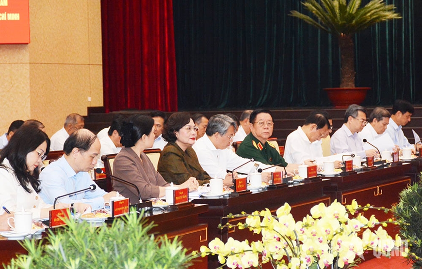 Tổng B&iacute; thư, Chủ tịch nước T&ocirc; L&acirc;m l&agrave;m việc với Ban Thường vụ Th&agrave;nh ủy TP Hồ Ch&iacute; Minh