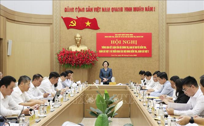 Đoàn kiểm tra, giám sát của Bộ Chính trị, Ban Bí thư làm việc với Ban Thường vụ Tỉnh ủy Lào Cai