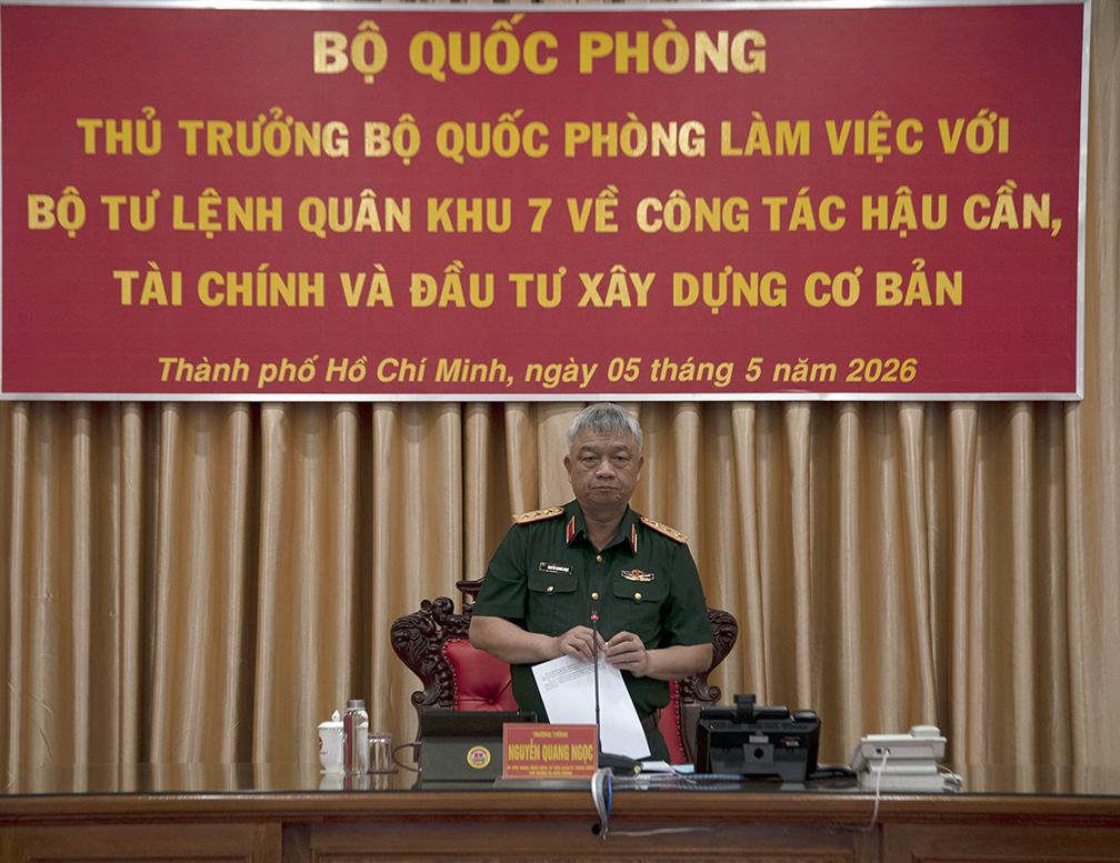 Thượng tướng Nguyễn Quang Ngọc làm việc với Bộ tư lệnh Quân khu 7

