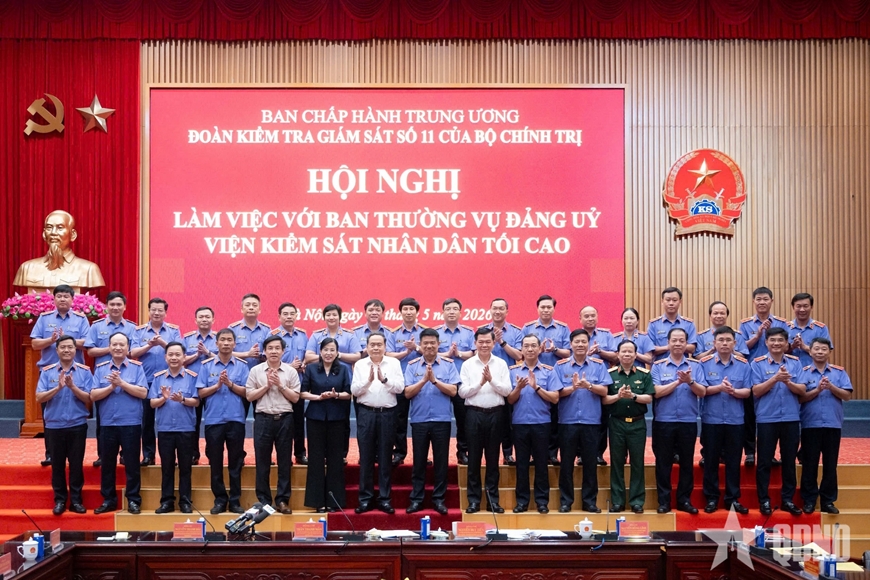 Chủ tịch Quốc hội Trần Thanh Mẫn chủ tr&igrave; hội nghị với Ban Thường vụ Đảng ủy Viện Kiểm s&aacute;t nh&acirc;n d&acirc;n tối cao