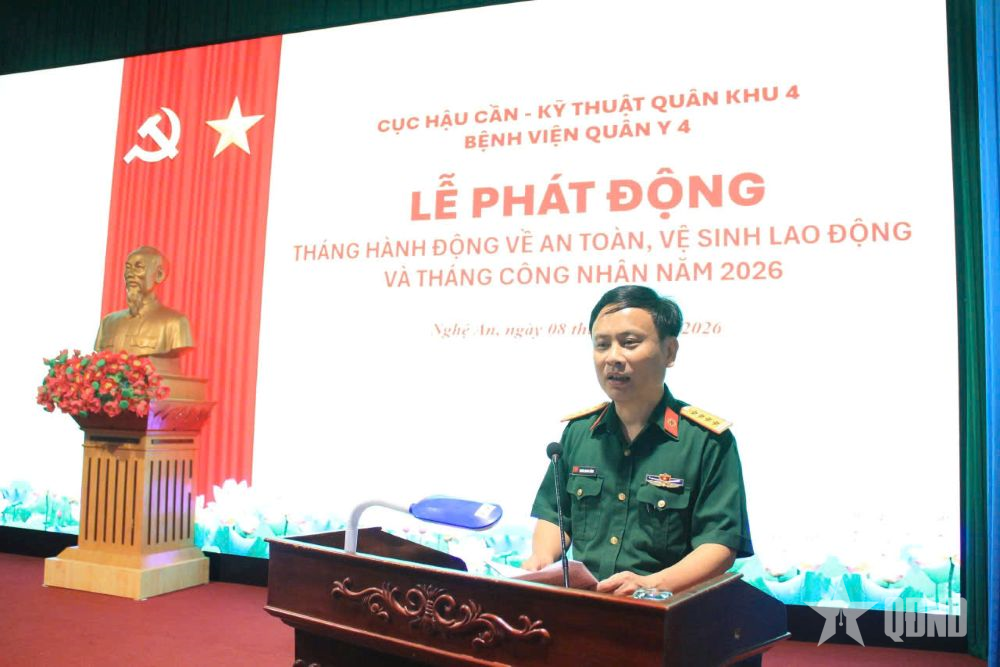 Bệnh viện Quân y 4 phát động tháng hành động vệ sinh an toàn, vệ sinh lao động và Tháng công nhân năm 2026