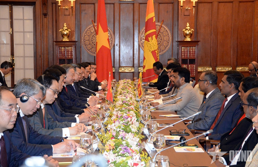 Tổng B&iacute; thư, Chủ tịch nước T&ocirc; L&acirc;m hội đ&agrave;m với Tổng thống Sri Lanka Anura Kumara Dissanayake