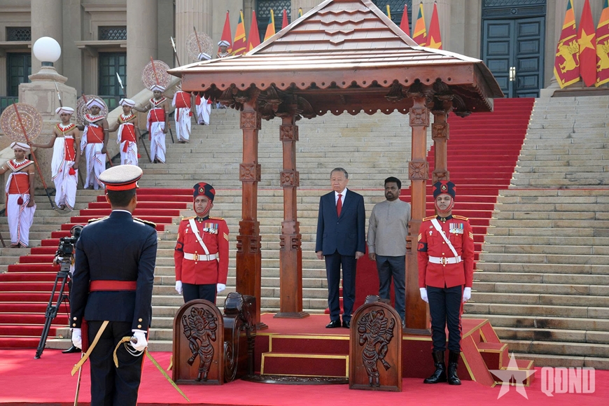 Lễ đ&oacute;n Tổng B&iacute; thư, Chủ tịch nước T&ocirc; L&acirc;m thăm cấp Nh&agrave; nước tới Sri Lanka