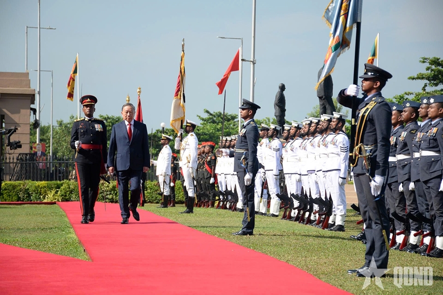 Lễ đ&oacute;n Tổng B&iacute; thư, Chủ tịch nước T&ocirc; L&acirc;m thăm cấp Nh&agrave; nước tới Sri Lanka