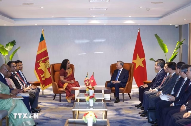 Tổng B&iacute; thư, Chủ tịch nước T&ocirc; L&acirc;m hội kiến Thủ tướng Sri Lanka Harini Amarasuriya