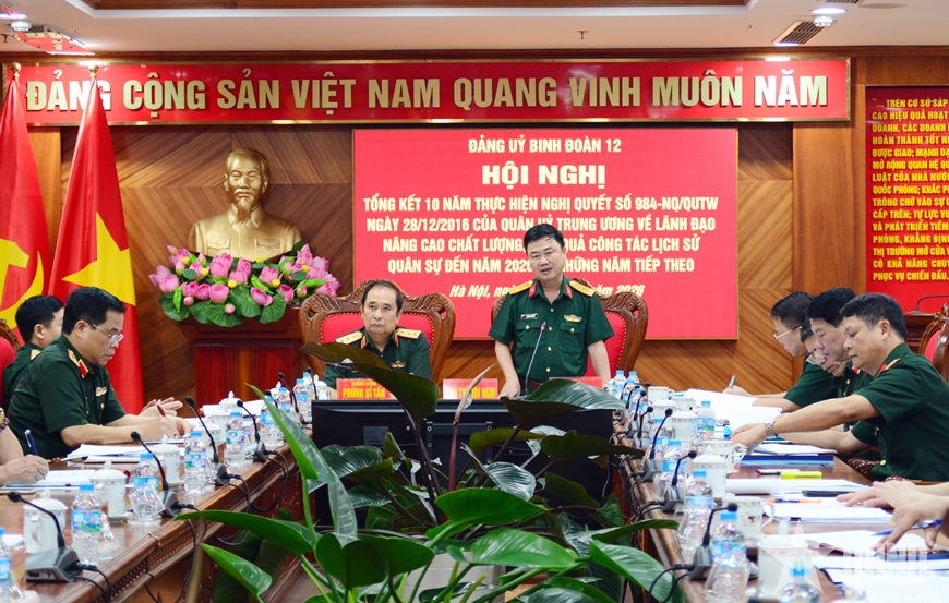 Đảng ủy Binh đoàn 12: Quan tâm lãnh đạo, chỉ đạo triển khai tích cực Nghị quyết 984 về công tác lịch sử quân sự