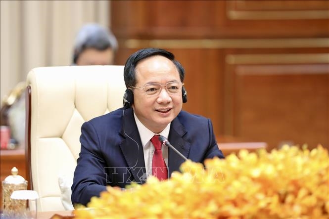 Đồng chí Trịnh Văn Quyết, Ủy viên Bộ Chính trị, Bí thư Trung ương Đảng, Trưởng ban Tuyên giáo và Dân vận Trung ương thăm và làm việc tại Campuchia