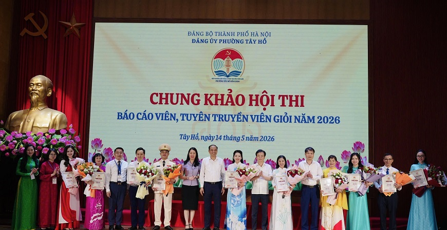 Hà Nội: Sôi nổi Hội thi Báo cáo viên, tuyên truyền viên giỏi năm 2026 tại phường Tây Hồ  
