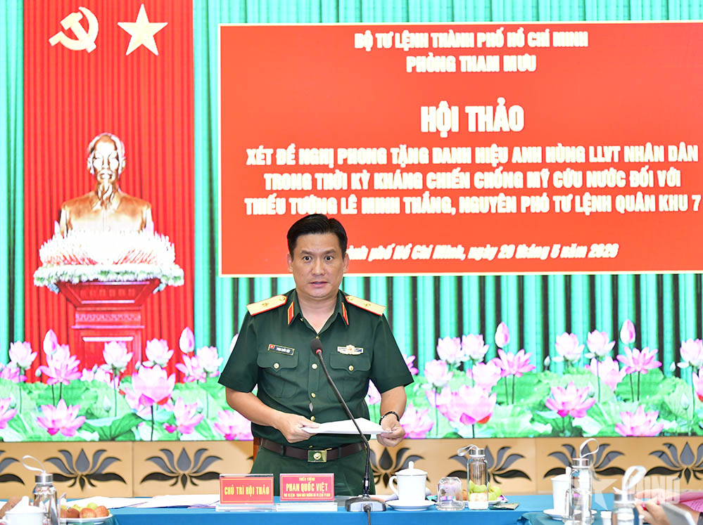 Hội thảo xét đề nghị phong tặng danh hiệu Anh hùng LLVT nhân dân đối với Thiếu tướng Lê Minh Thắng