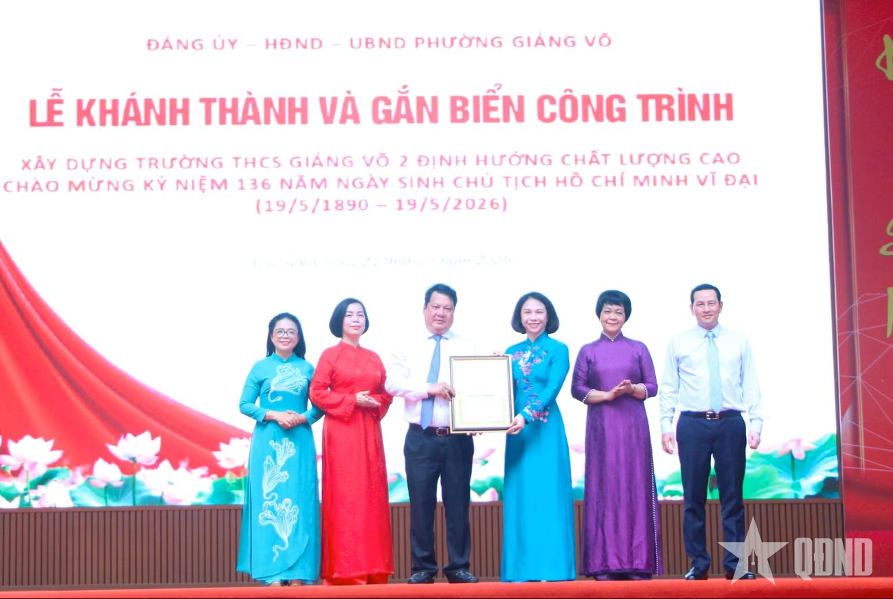 Hà Nội: Khánh thành, gắn biển công trình Trường THCS định hướng chất lượng cao Giảng Võ 2