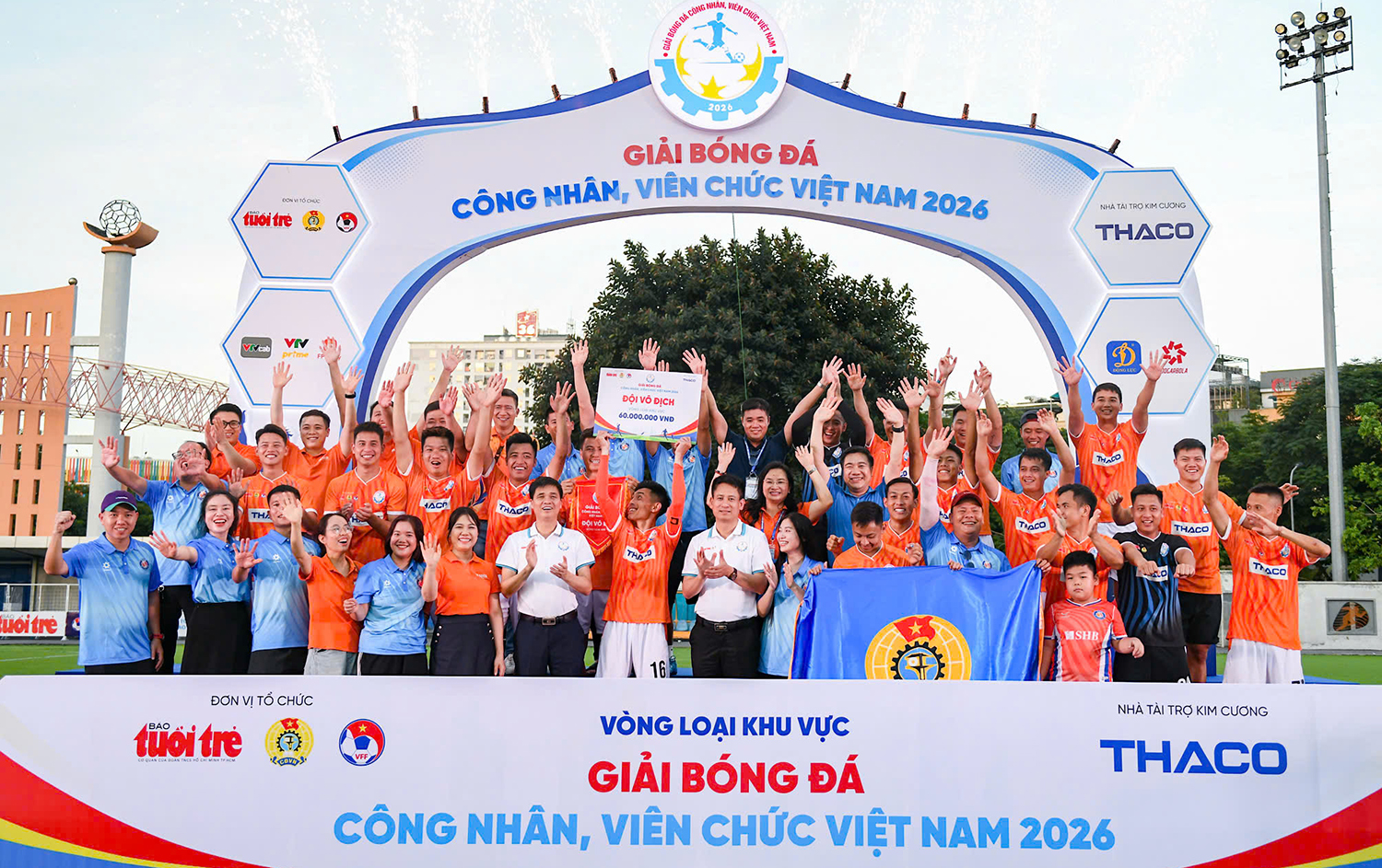 Hơn 5 triệu lượt theo dõi vòng loại phía Bắc giải bóng đá công nhân, viên chức Việt Nam 2026